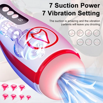 Automatic Male Masturbator Vibration Blowjob Sucking Machine Silicone Vagina Masturbation Cup Vibrator Sex Toys for