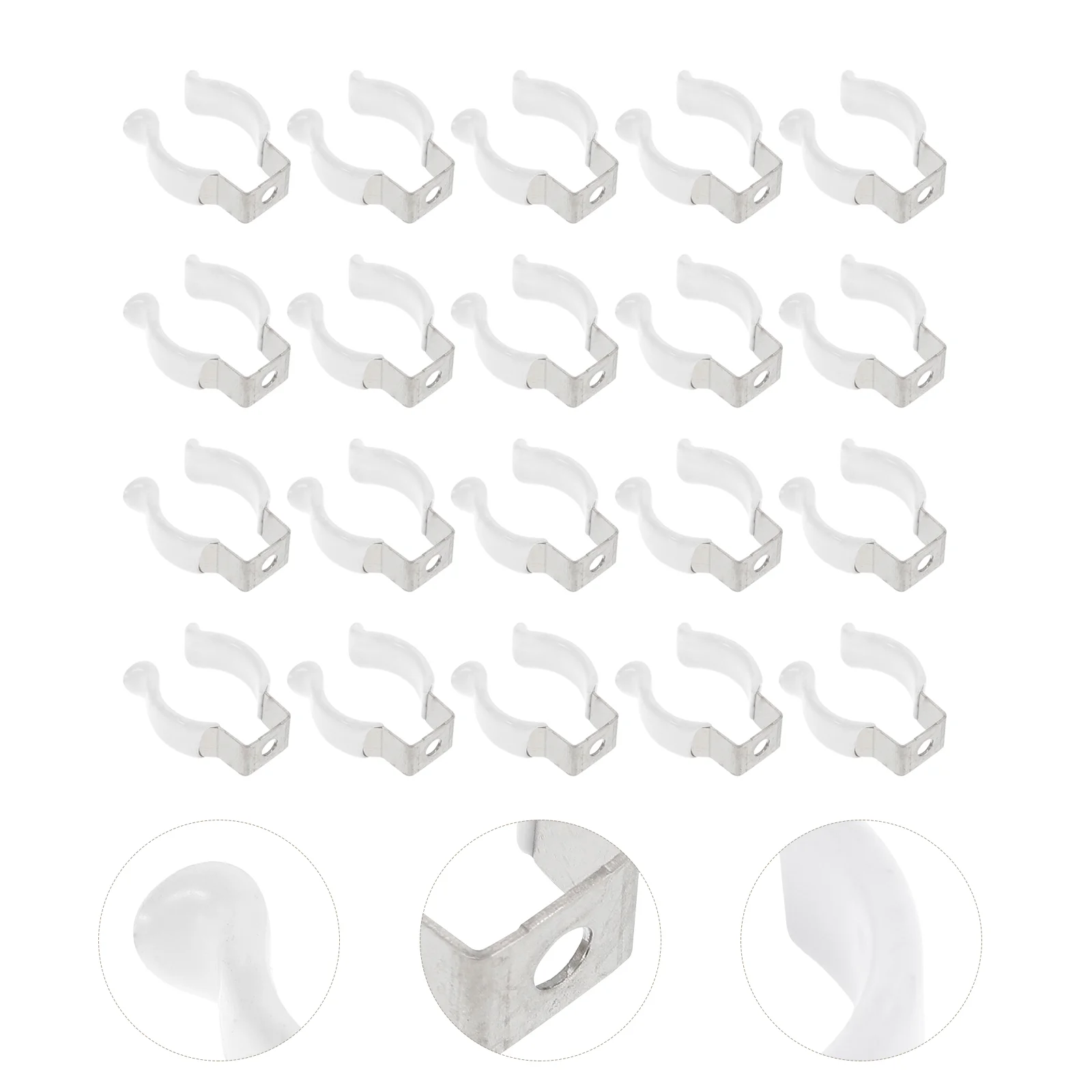 

U Clip Light Holder LED Light Tube Clamps Plastic Stainless Steel T8 Fluorescent Lamp Metal Socket Bracket 3.4 X 2.4 Cm