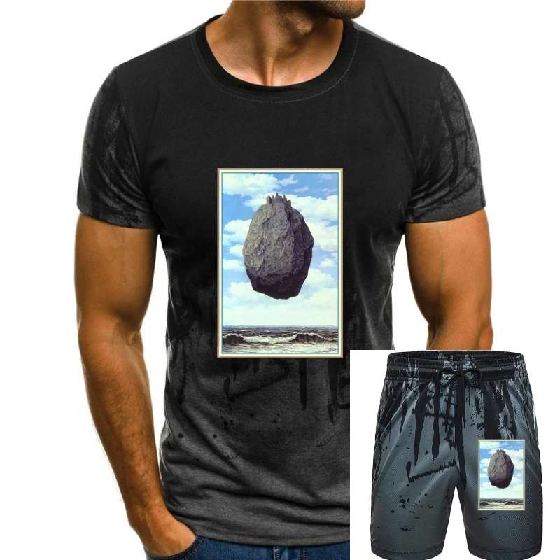 

Мужская футболка с изображением замка Пиренеев от Rene Magritte
