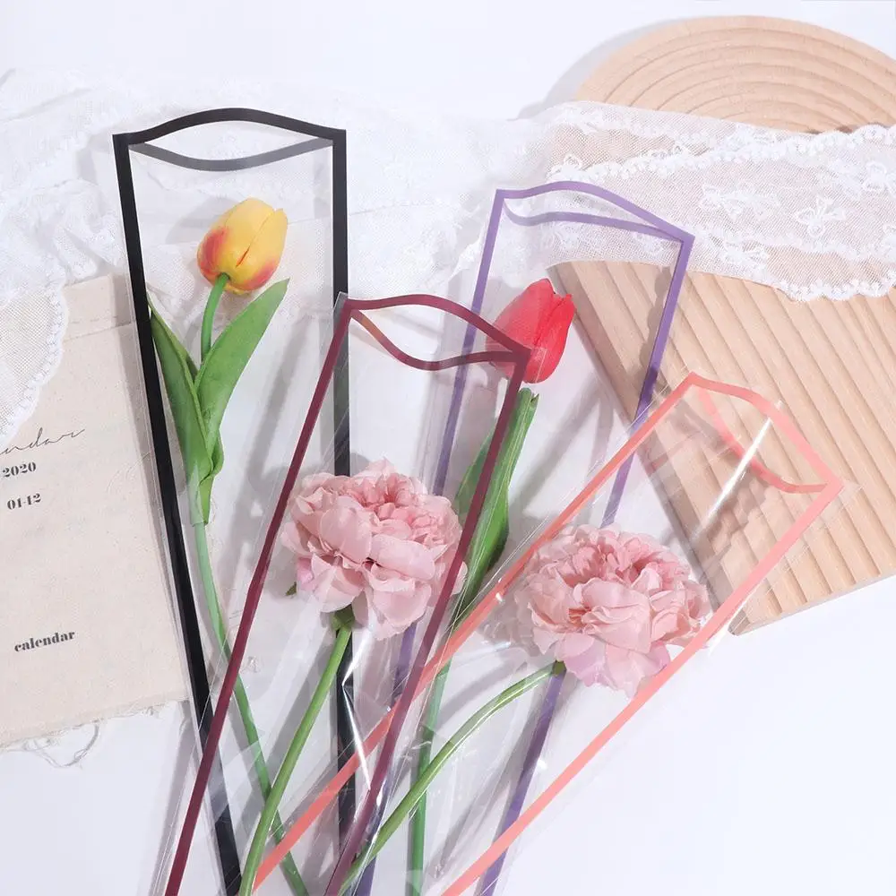 50 Pezzi Sacchetti Trasparenti per Confezionamento Fiori, Materiale di Imballaggio in Plastica Impermeabile per Bouquet - immagine 4