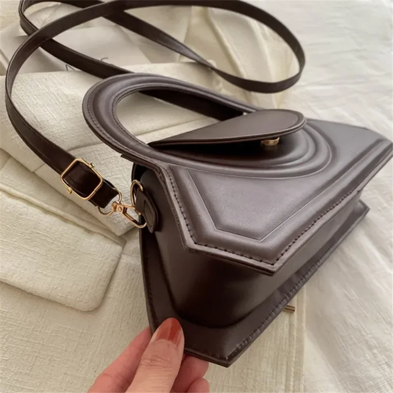 Solid Color Pu Leather Elegant Tote Bag, Versatile; Vintage Small Square Bag, Stylish Shoulder Crossbody Bag for Work Occasions