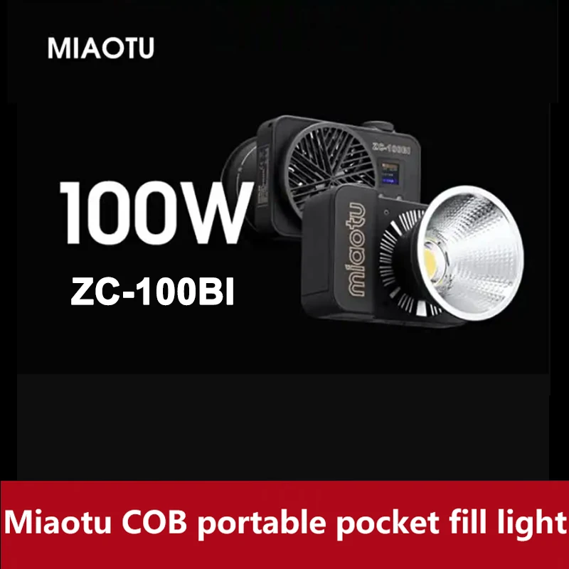 

MIAOTU ZC-100BI Cob Led Light 2700-7500K 100W Photography Lighting Outdoor Photo/video Shooting Handheld Portable Pocket Light