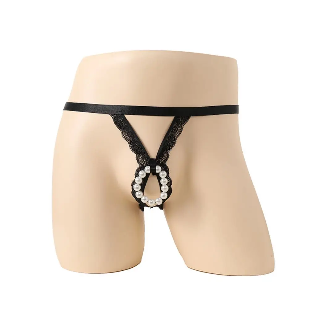 

Fashion Hollowed Out Men'S Pearl Decor Underwear Lace Thong G-String Lingerie Knickers Tanga Gay Slips Lingerie Underpants