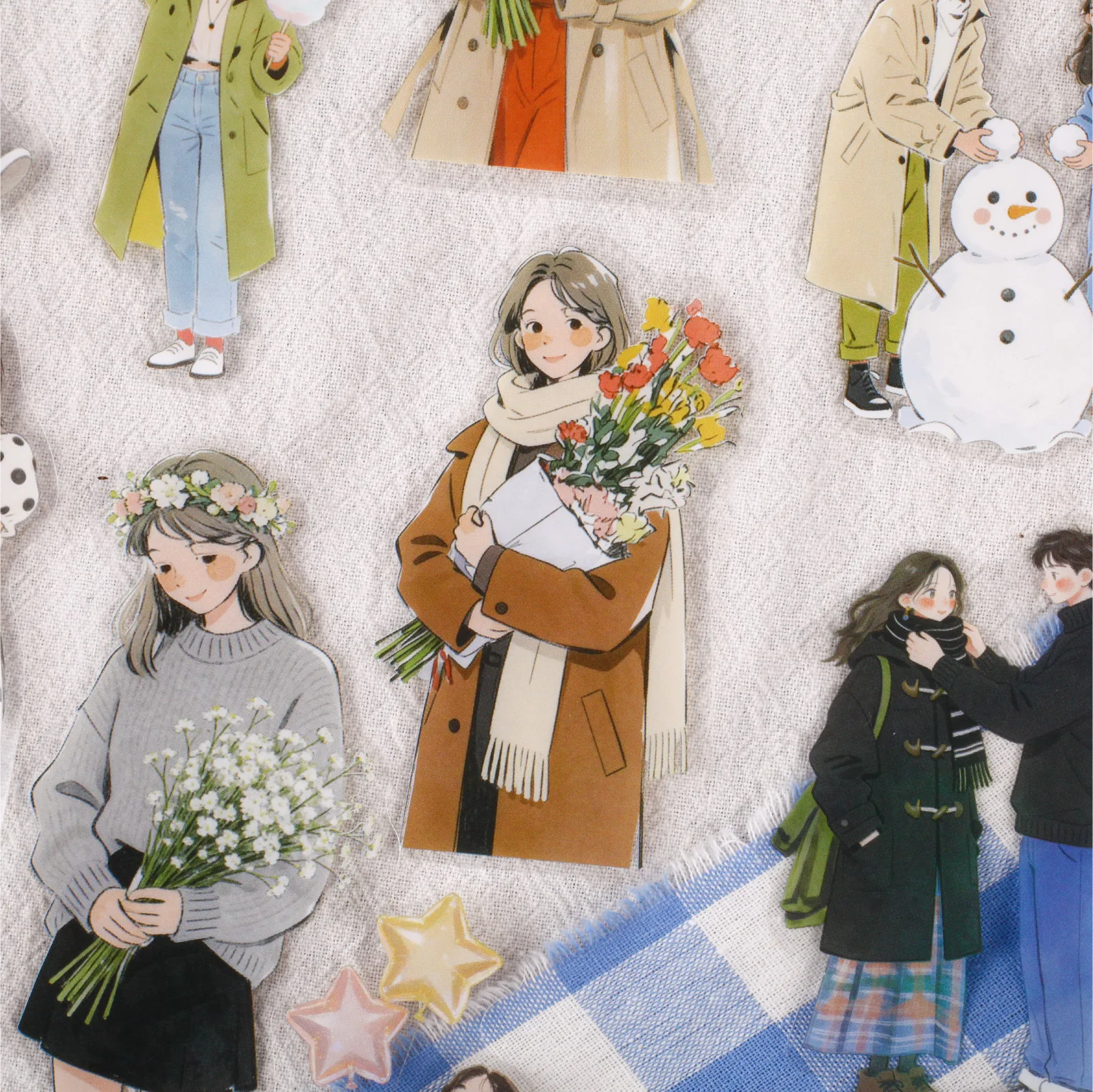 20개/팩 여유로운 컬렉션 창의적인 미학 패션 피규어 PET 스티커 DIY 다이어리 스크랩북 문구 스티커