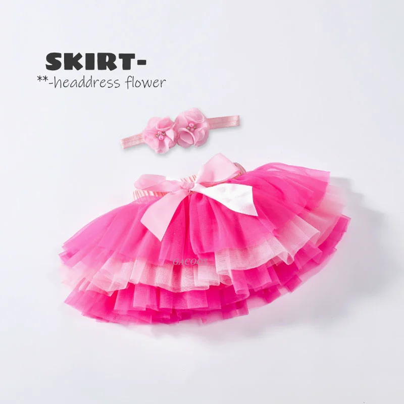 녹색 소녀 Tulle 투투 Bloomers 기저귀 커버 2pcs 짧은 스커트 + 머리띠 세트 소녀 스커트 레인보우 베이비 스커트