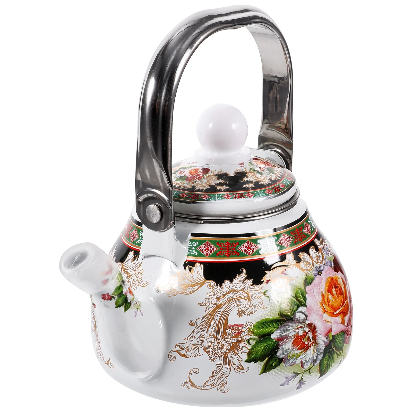 

Enamel Kettle Floral Pattern Tea Kettle Stovetop Decorative Teapot Tea Kettle