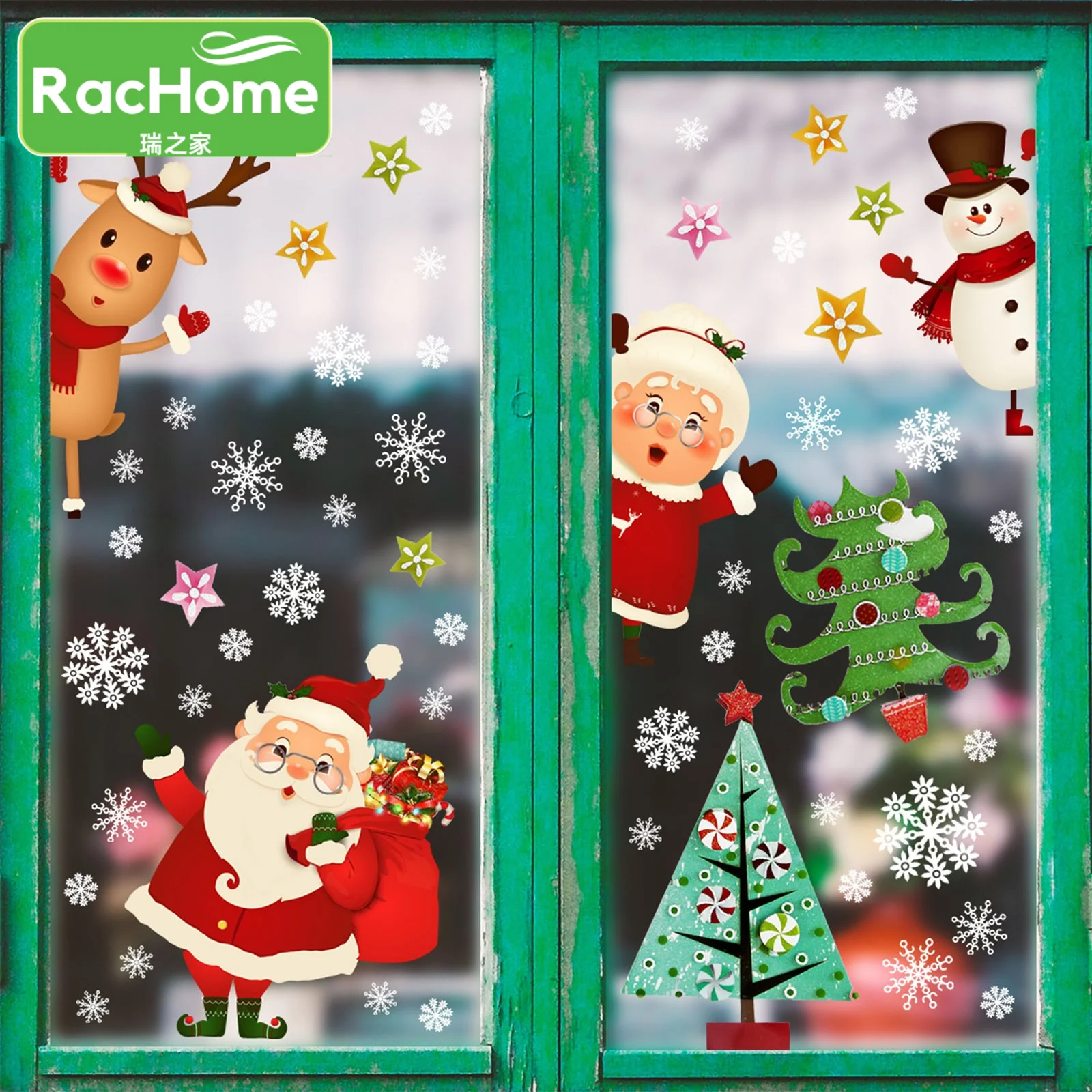 

Merry Christmas Decor Kids Room Wall Decals Christmas Santa Claus Wall Sticker Home New Year Stickers Christmas Window Stickers