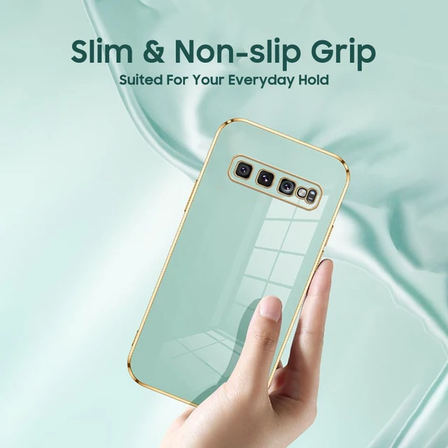 Funda de teléfono de silicona chapada cuadrada de lujo para Samsung Galaxy S10 Plus, cubierta suave ultrafina de protección de 360 grados - Image 5