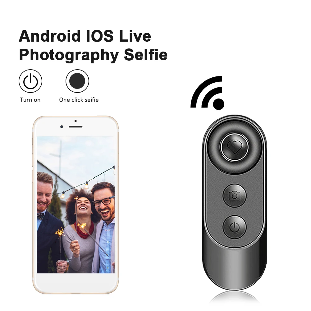 Bluetooth-Compatible Remote Control Button Wireless Controller Self-Timer Selfie Configuration Photo Studio Use camera remote shutter button camera remote shutter release