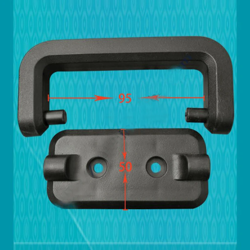 Plastic Luggage Pull Handle Suitcase Side Holder Folding Grab Handle 35mm Hole Centers For Welding Machine Mechanical Equipment