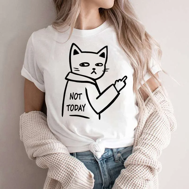 

Футболка женская с круглым вырезом и принтом «Not Today»