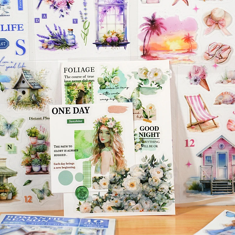 40 Adesivi Per Finestre Con Fiori Trasparenti In PET – Fai Da Te Per Scrapbooking, Diario, Album, Laptop E Regali Creativi - 3