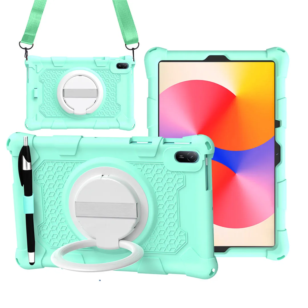 Soft Silicone Kids Tablet Cover with Stand and Shoulder Strap