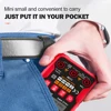 QHTITEC WX666 Digital Mini Multimeter Tester Auto Multimetro True Rms Tranistor Meter with NCV Data Hold 4000counts Flashlight 5