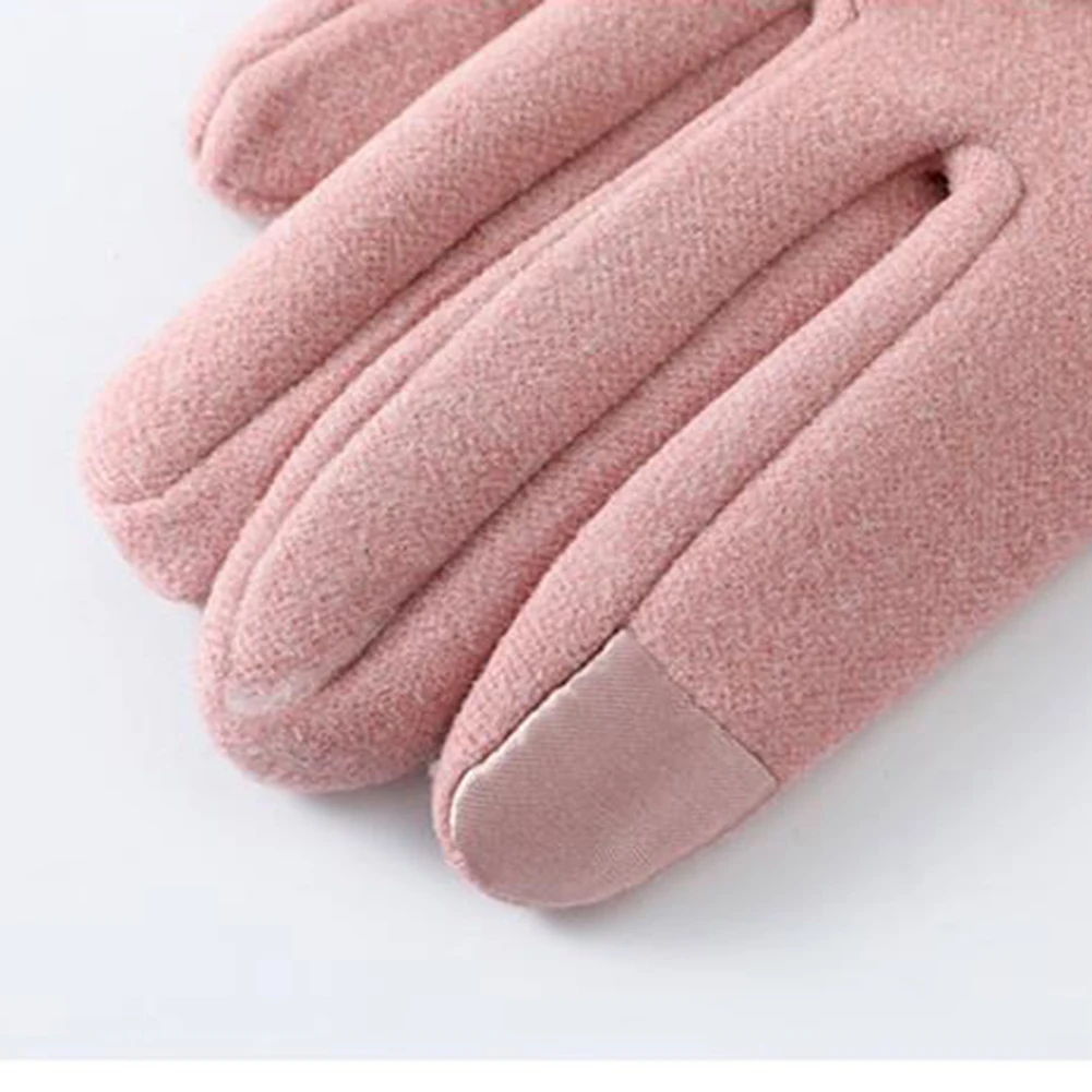 

Winter Gloves Woman Plus Velvet Padded Warm Touch Screen Outdoor Windproof Suede Thermal Cycling For The Cold Glove Mittens