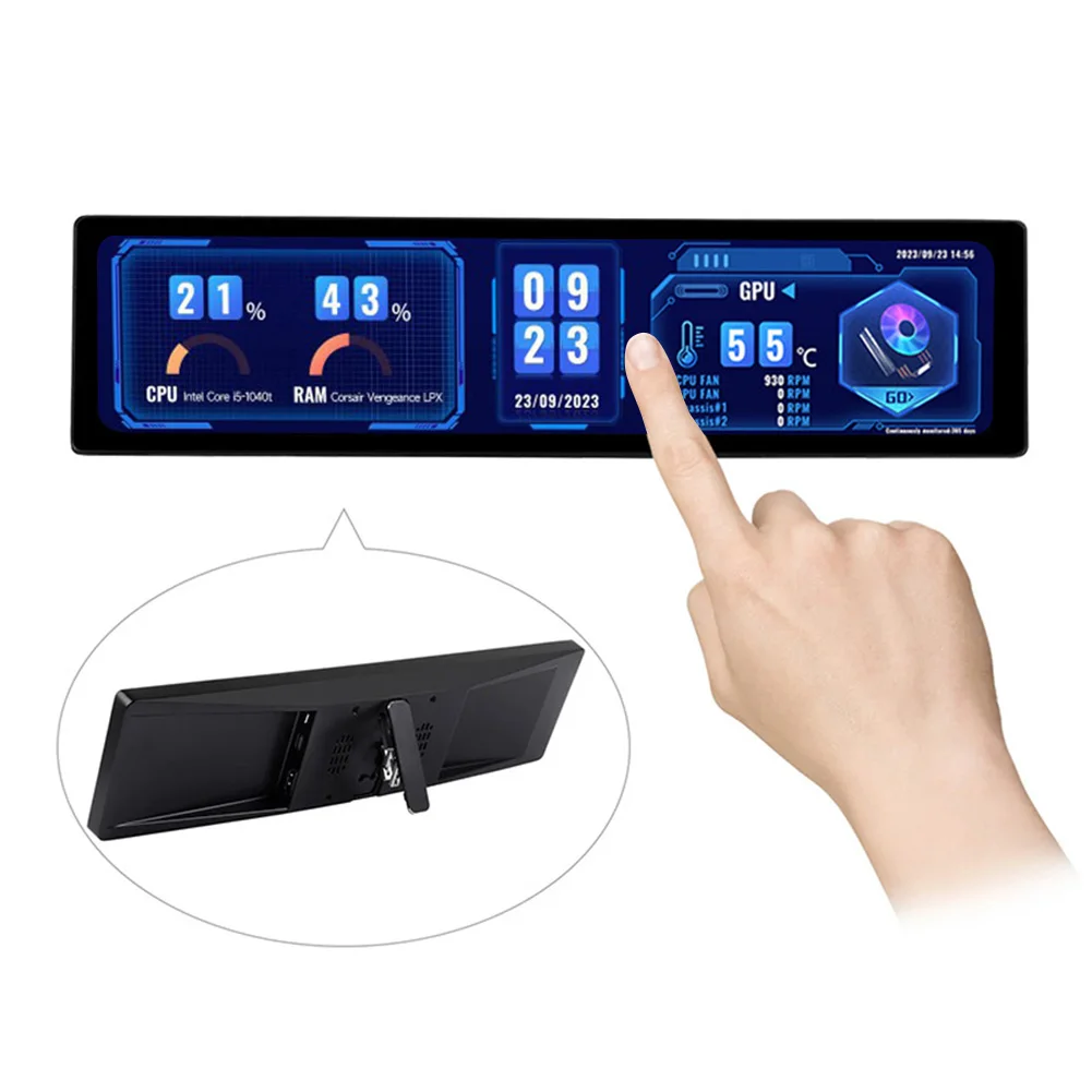 PC 케이스용 IPS USB 보조 화면, 컴퓨터 모니터링, CPU GPU RAM 디스플레이, 320*1480 서브 디스플레이 화면, 11.9 인치