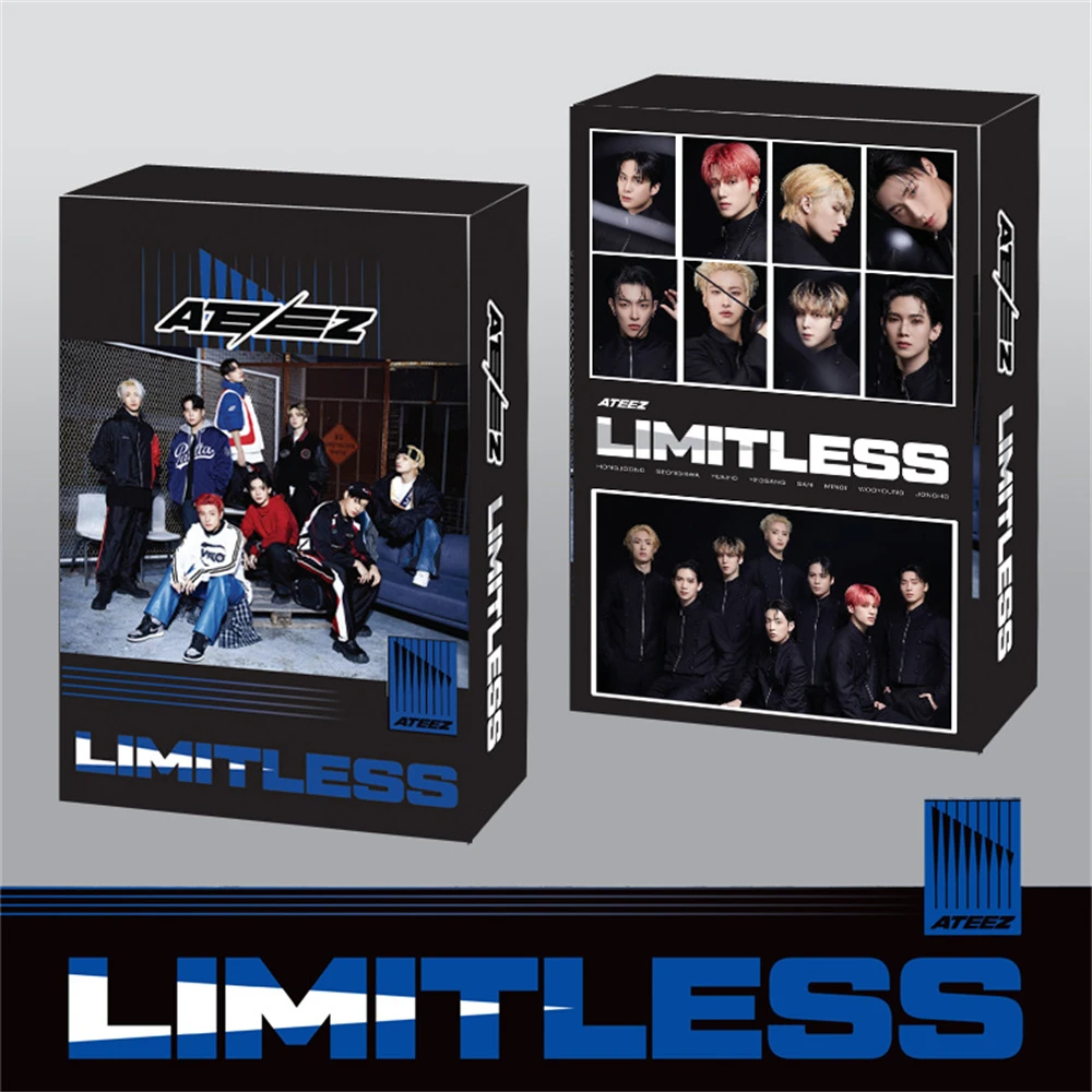 

55Pcs/Set KPOP Photocards ATEEZ Album Limitless LOMO Cards Double-sided Boxed Postcard Hongjoong Yunho San Fans Collection Gift