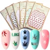 Holographic Girls Mixed DIY Nail Tips Acrylic Manicure Decoration Self Adhesive Nail Stickers Weed Leaf Designs 6