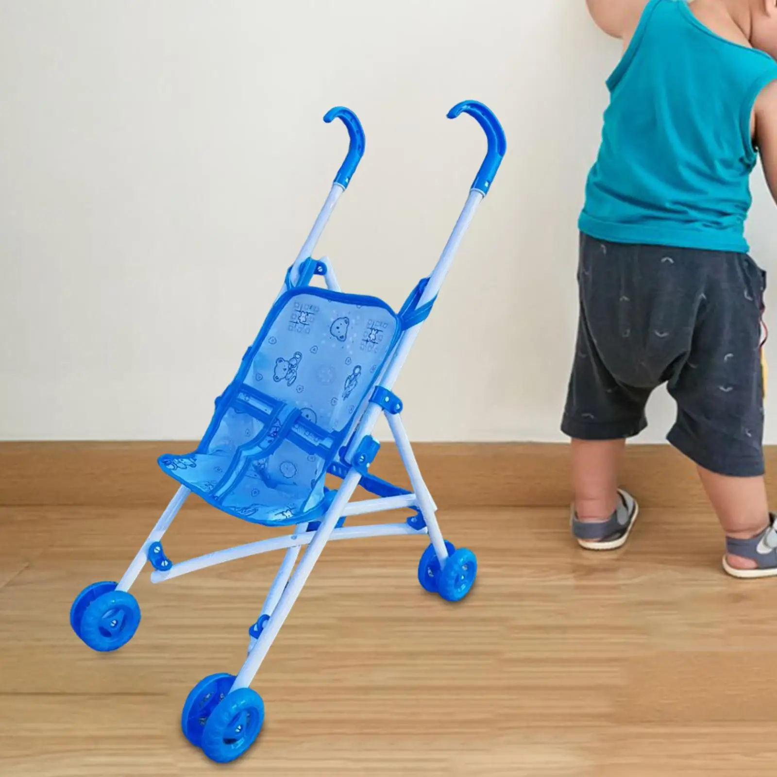 Doll Stroller Educational Toy Accessories Baby Doll Pushchair Toy Foldable Role Play Birthday Gift Party Favors for Kids