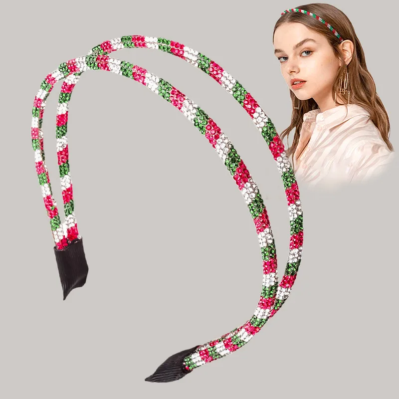 Christmas Hairband Women Hair Crystal Luxury Glitter Full Rhinestone Girls Headbands Xmas Party Hair Accessories Gifts