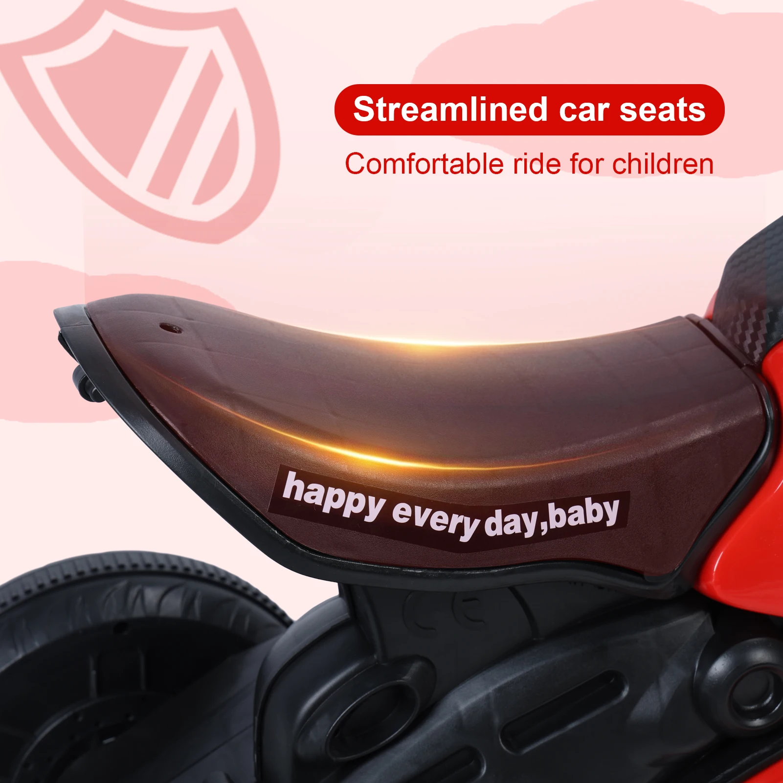 Kids Electric Tricycle, Kids Motorcycle Ride-on Car Toy, 3-Wheel Battery Powered Motorbike for Kids 1-6 Years Old, Bluetooth