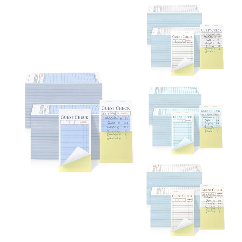 

50 Pack Guest Check For Servers 2Part Carbonless Waiter Notepad Food Order Tickets For Bar Cafe Restaurant,2500 Total