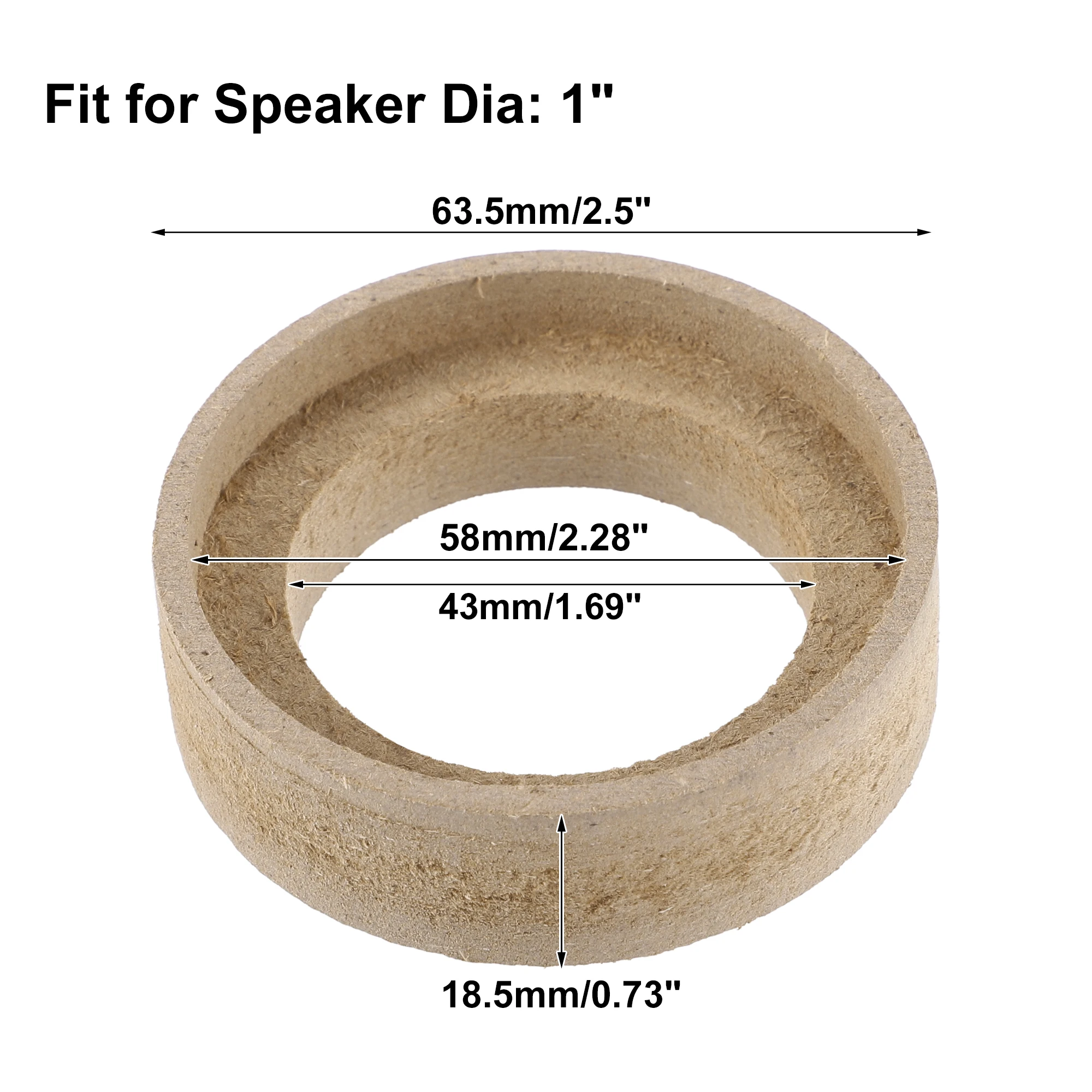4 Pcs 1 Inch 1.5 Inch 2 3 3.5 4 6.5 Speaker Subwoofer Mounting Spacer Rings Solid Wood Beige speaker mounting spacer rings