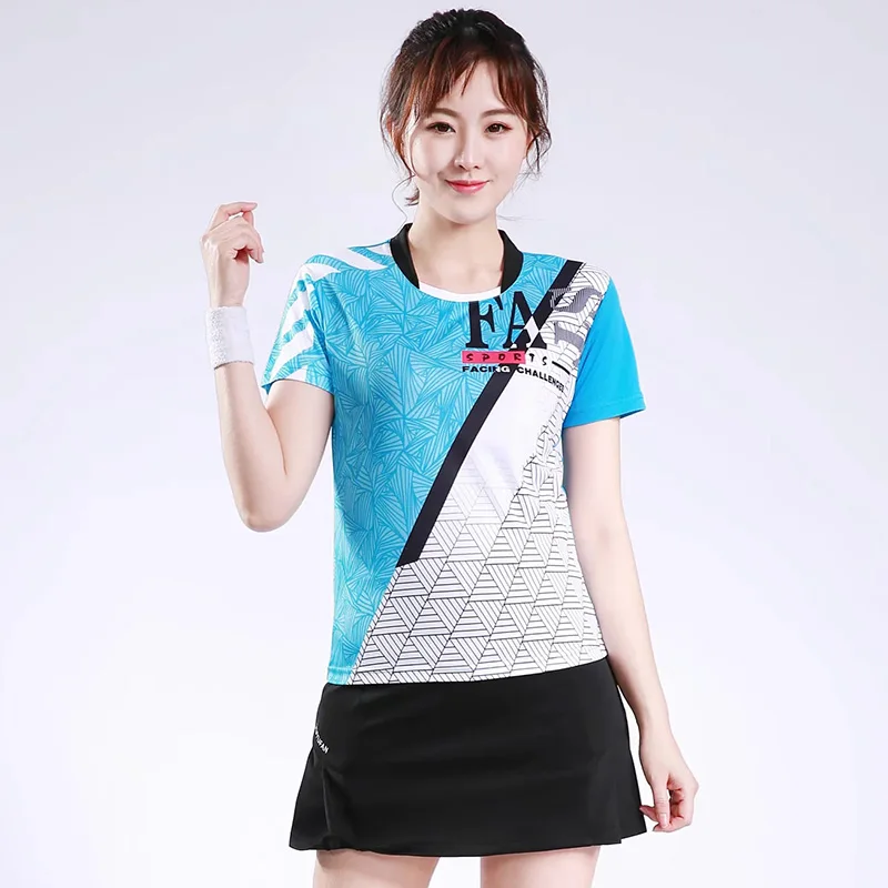 Nuove magliette da tennis sportive magliette da badminton per ragazze da donna magliette da ping pong femminili magliette da ping pong per ragazze camicia sportiva da palestra - immagine 4