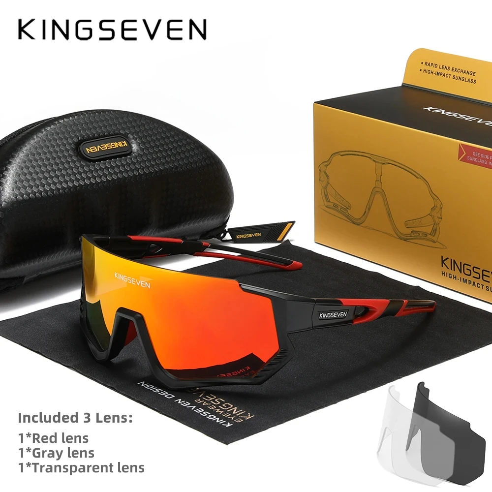 

KINGSEVEN новые модные спортивные солнцезащитные очки фотохромные UV400 зеркальные линзы для езды на велосипеде Сменные линзы велосипедные очки