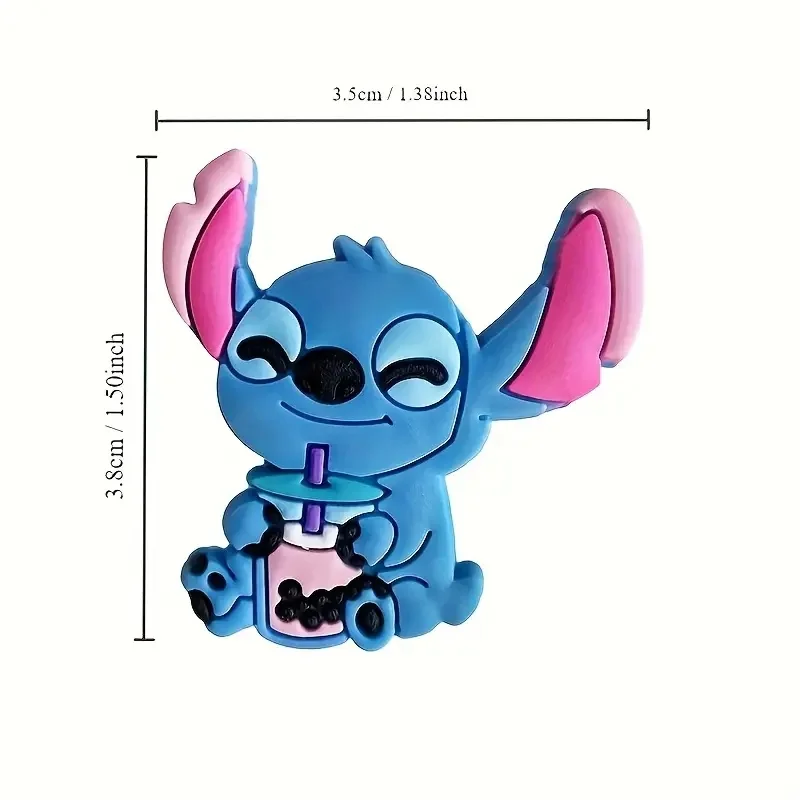 Cartoon Jibbitz Shoe Charms For Clogs Set of 8 Disney Stitch Themed Shoe Buckles Removable Decorative Use