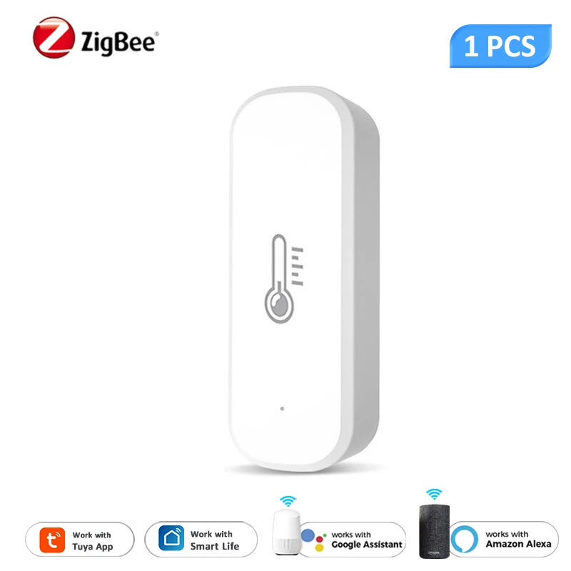 

Умный датчик температуры и влажности Tuya Zigbee, дистанционный монитор с управлением через приложение для умного дома, работает с Alexa Google