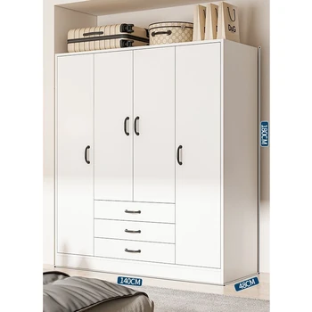 Armadio in legno leggero e lussuoso per la camera da letto della casa, semplice da aprire la porta con armadio portaoggetti a cassetti 1