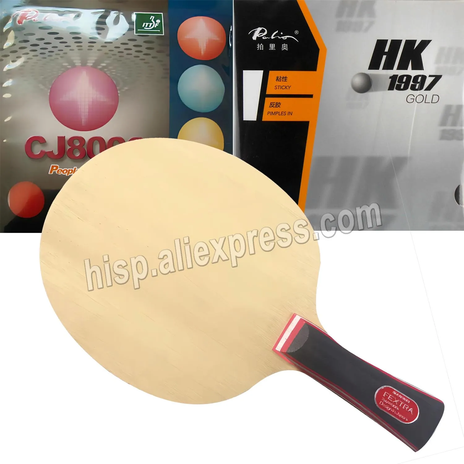 sanwei-fextra-7-table-tennis-blade-with-palio-hk1997-gold-and-palio-cj8000-biotech-2-side-loop-type-rubber-with-sponge-h36-38