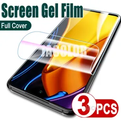 Enhanced Water Gel Screen Protector Film - 3 Pack Hydrophobic Ultra - Clear Shield for 3 Pieces (For Poco M2 Pro)