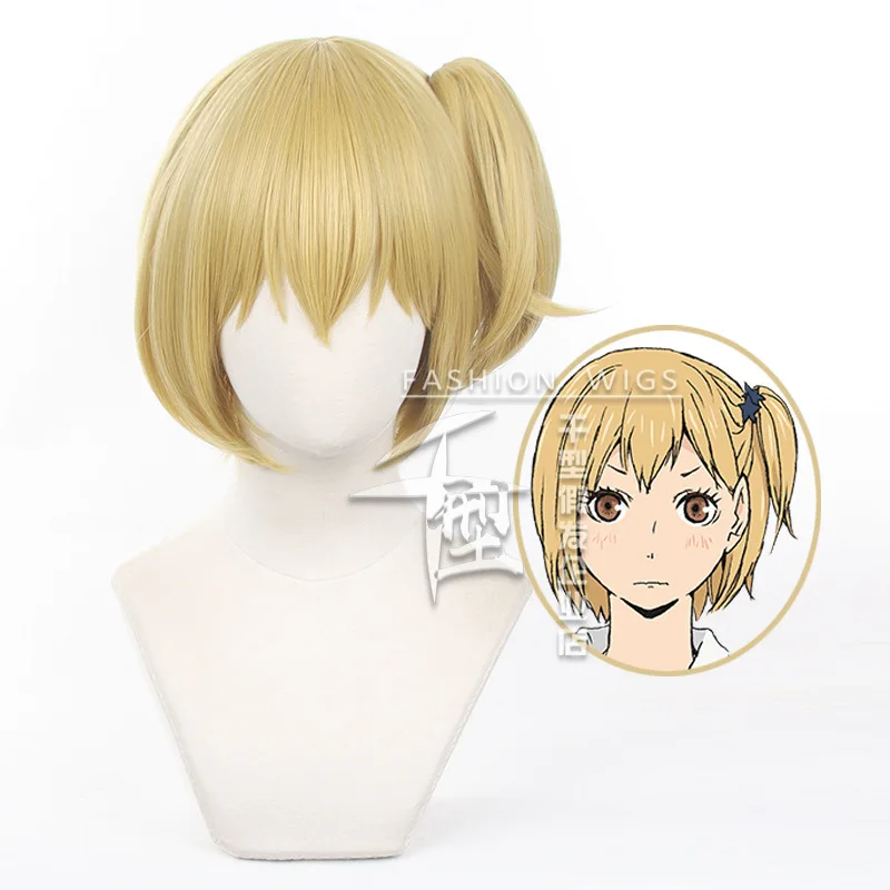 

Anime Haikyuu Cosplay Yachi Hitoka Wig Yellow Short High Quality Heat Resistant Synthetic Hair Headwear Cosplay Halloween Wigs