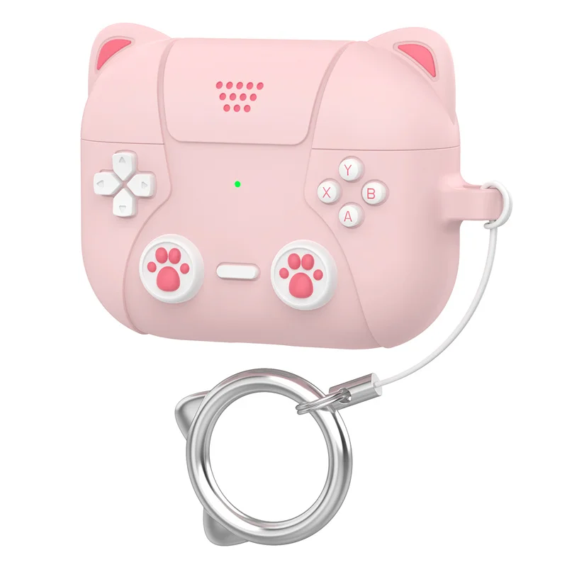 Cute 3D Cat Game Console Silicone Earphone Case with Hooks