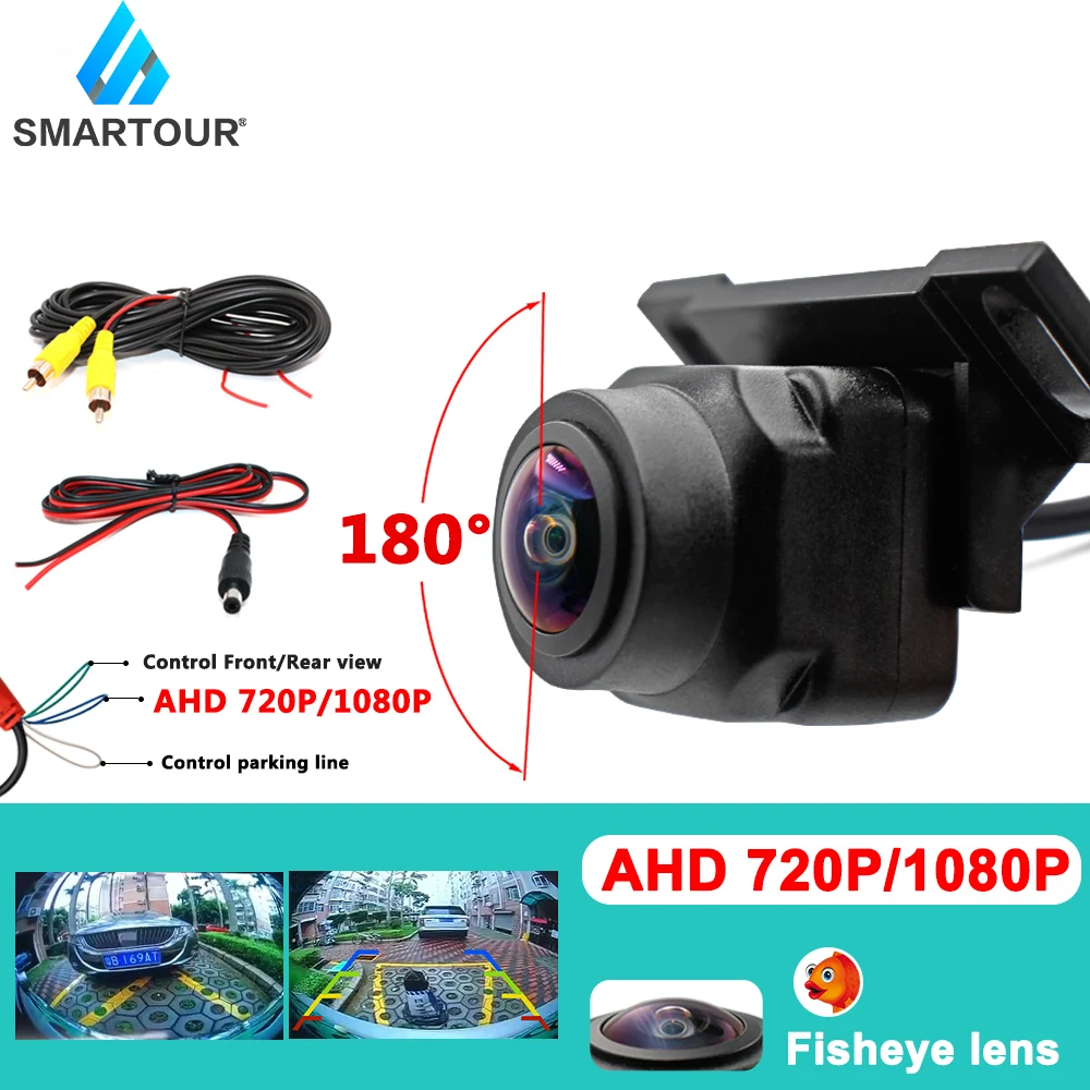 FishEyes Ccd Night Vision AHD 1080P Car Rear View Camera Wide-Angle Back Reverse Auto Front Camera Universal Parking Assistance reverse camera for car Vehicle Cameras