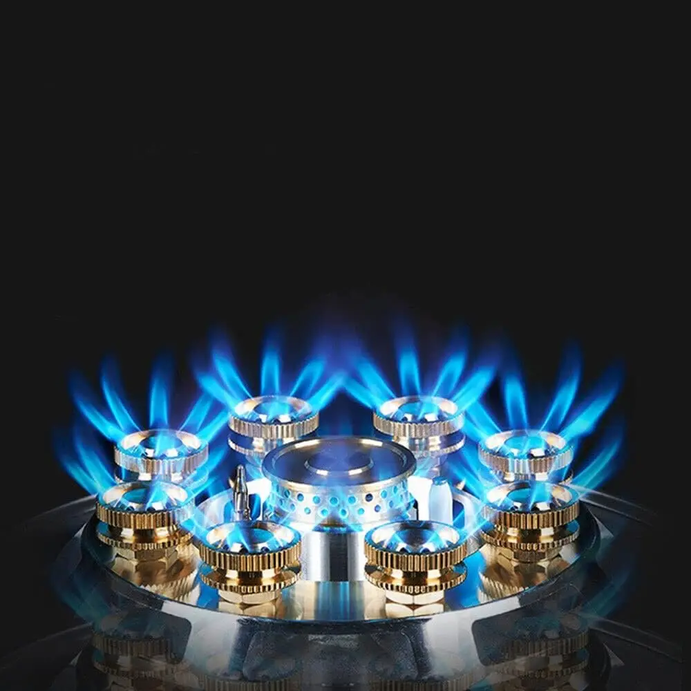 Cooktop with 2 Metal Knob, Burner Gas Stovetop Stainless Steel Built-in Hob, Built-in Natural Gas Cooker Stove