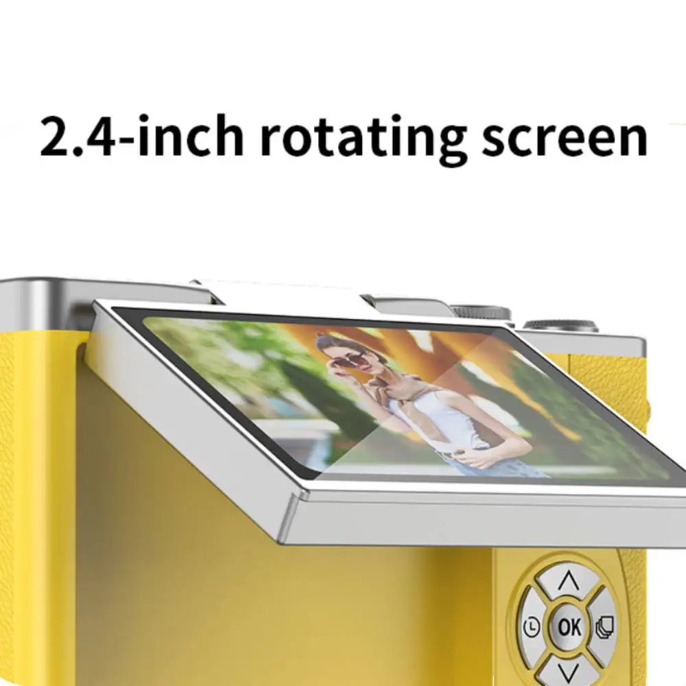 4K Digital Camera Beauty Filters 48MP HD Student CCD Camera CMOS Anti Shake 180° Flip Screen Selfie Camera For Kids Adults Gift_voghion.com