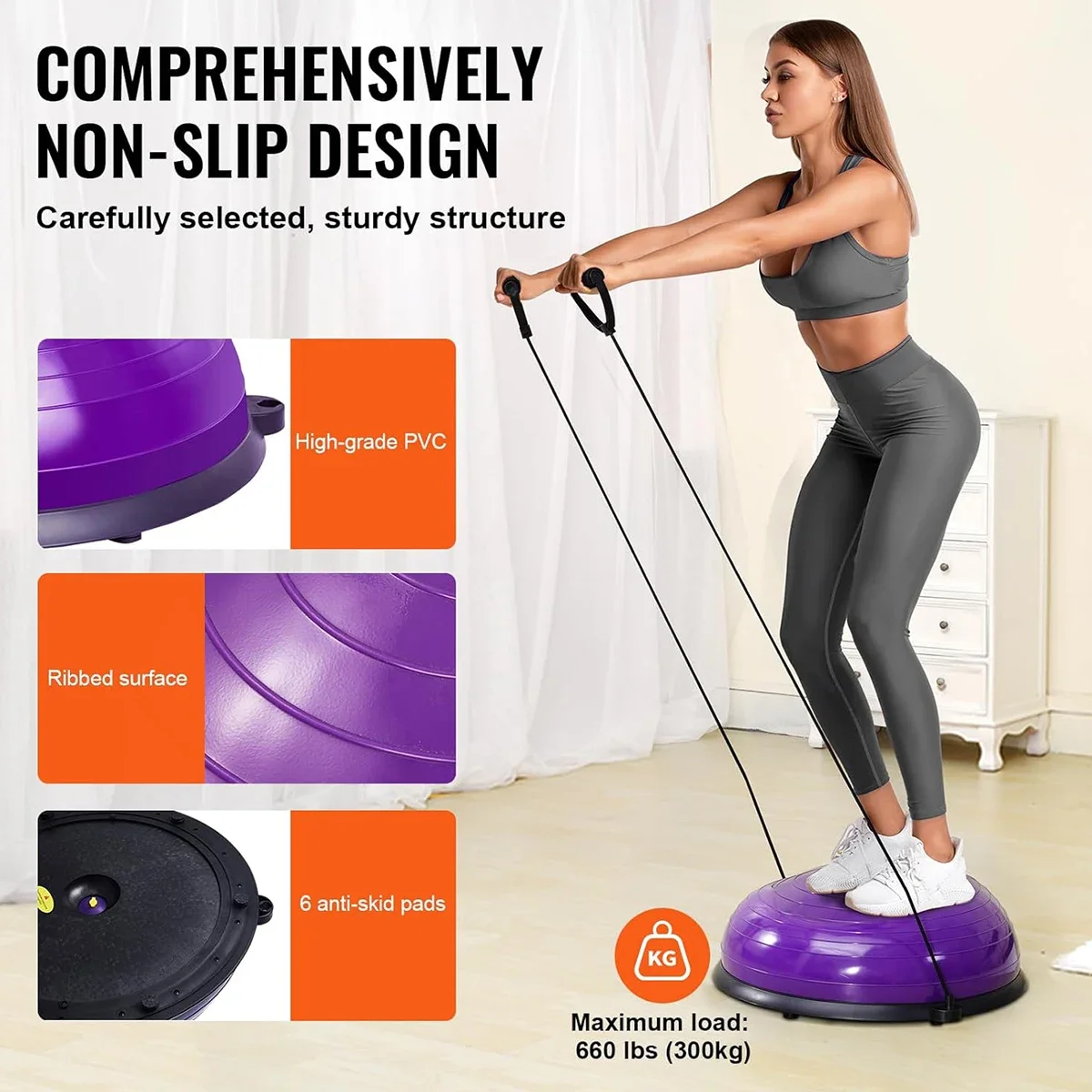 Factory 46cm Gymnastic Stability Improve Workout Half Balance Ball Foot Pump Balance Balls Half Balls