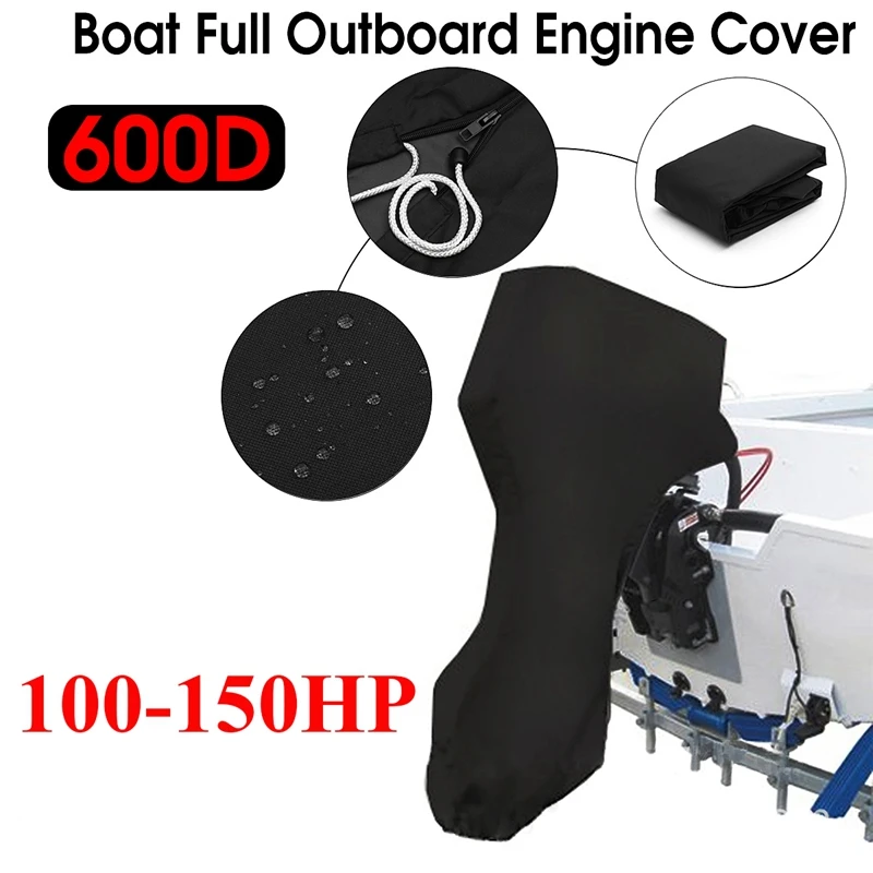 보트 모터용 방수 선외 엔진 보호대, 600D 보트 풀 모터 커버, 100-150 HP