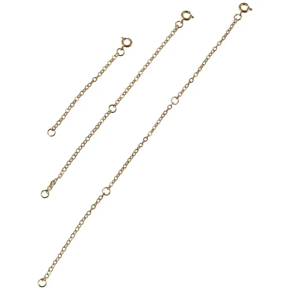 

Золотые удлинители для ожерелья из нержавеющей стали, 3 шт., золотые 1, 2, 3 дюйма с круглой застежкой, позолоченные удлинители для ожерелья, цепочки для браслета