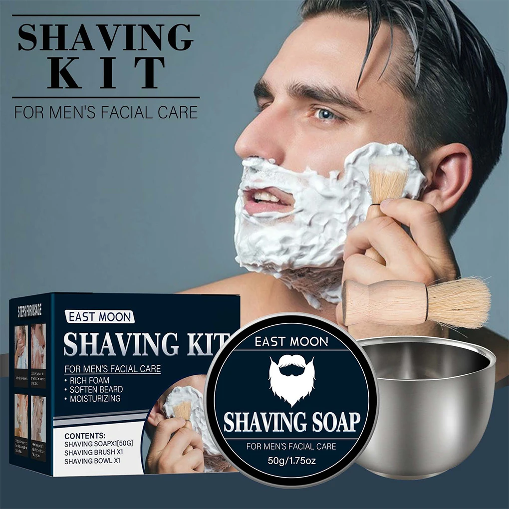 Male Beard Shaving Rich Foam Foaming Brush Kit Barber Shop Foamer Skin Care Beauty Supplies Husband Birthday Gift