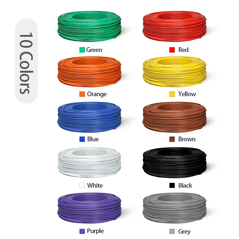 2~20M UL1007 Single Core Copper Wire 26 24 22 20 18 16 14 AWG PVC Insulation Solid Tinned Plating Line Electric Cable Line image 5