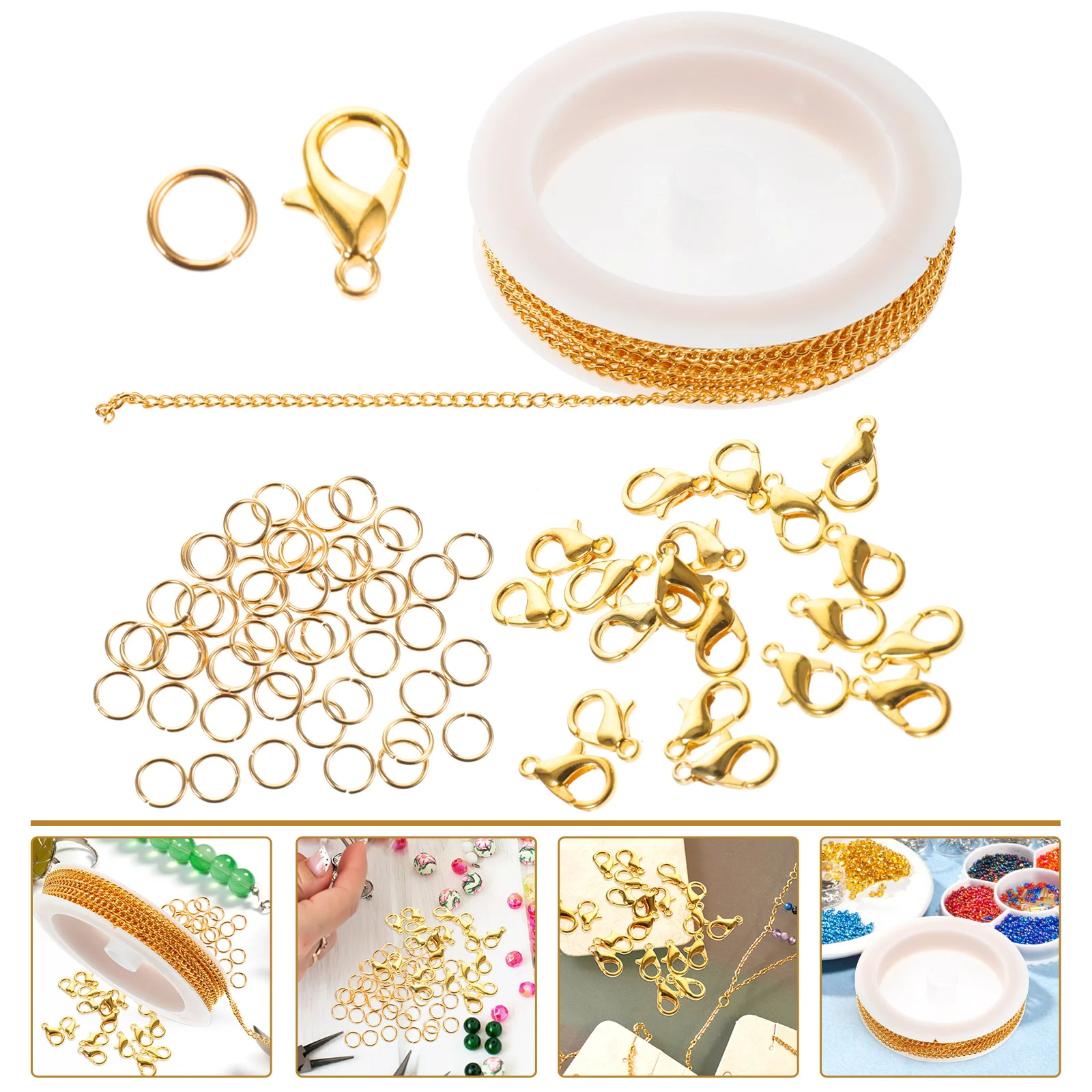 

Bracelet Necklace Tools Jewelry Making Kit DIY Chains The Craft Iron Lobster Clasps Delicate Open Rings