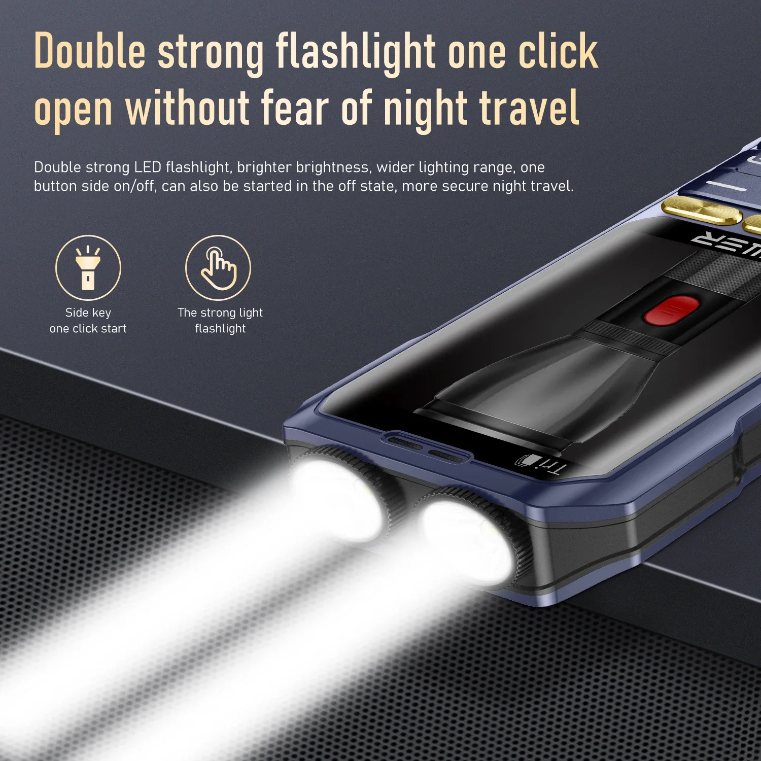 M10 Power Bank Mobile Phone 2.8" Three Sim Card BT MP3 Wireless FM Camera 3600MAH Big Horn Dual Torch Push Button Cellphone 5