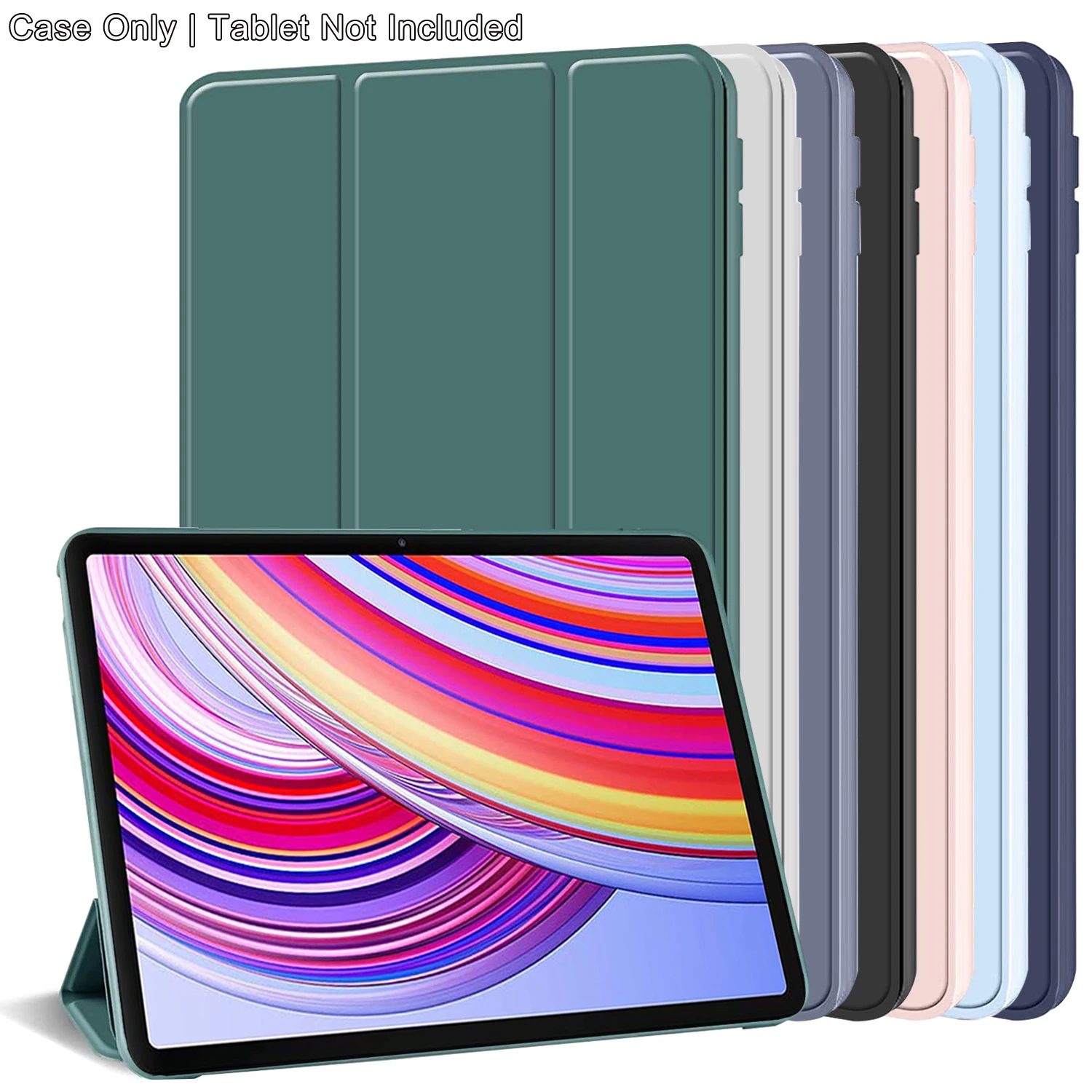 Tri-fold Flip Case - Magnetic Stand PU Leather Protective Cover with Auto Sleep/Wake Function