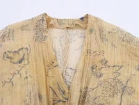 Women's Summer 2025 New European and American Fashion Style V-neck Bat Sleeve Loose Printed Top - Image 3