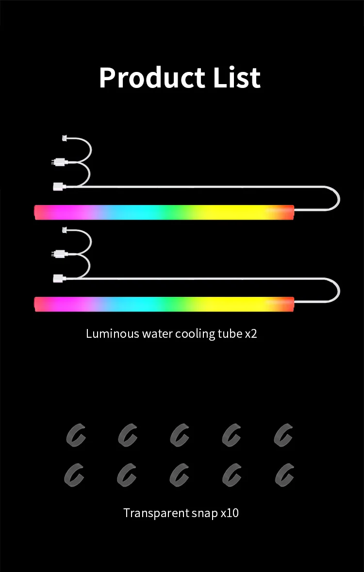 Desktop Chassis Luminous Water-cooled Tube 5V 3pin ARGB Divine Light Synchroniza