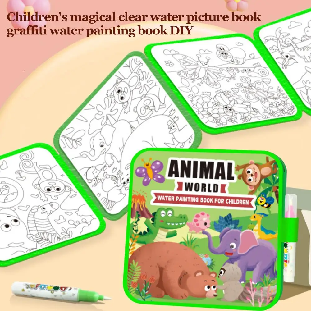 Libro magico per disegnare con l'acqua, blocco da colorare riutilizzabile, lavagna per pittura fai da te, regalo educativo per bambini - immagine 5